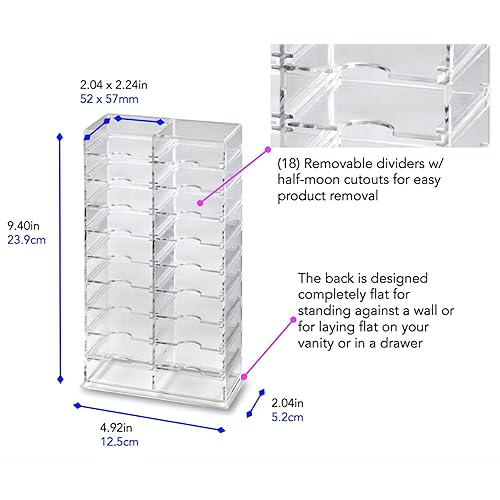 Miniatura 6 de by Alegory Organizador de maquillaje universal de acrílico con divisores extraíbles se puede colocar en el escritorio o en el cajón  20 contenedores