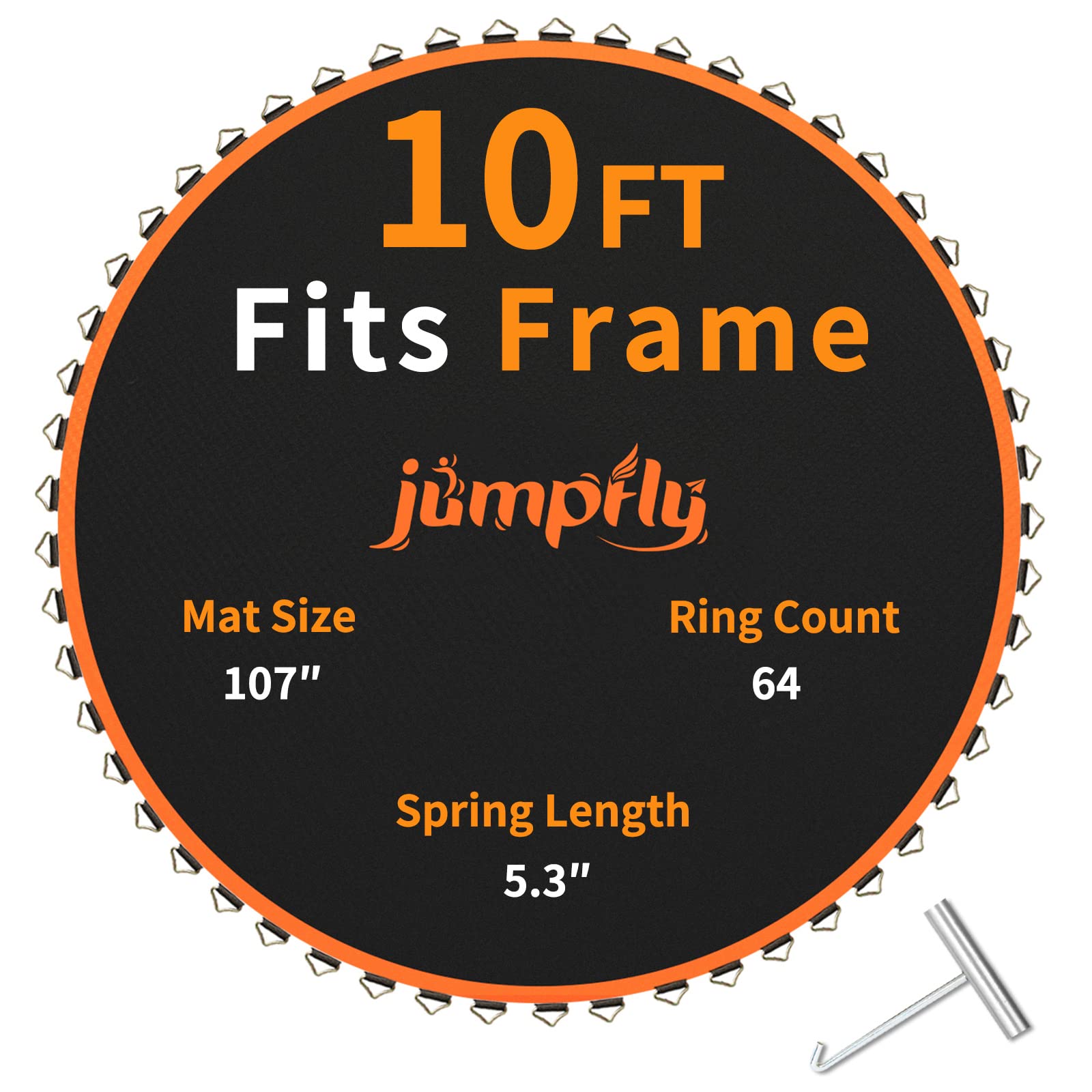 Jumpfly Replacement Trampoline Mat, Using 5.5" Springs Superior Trampoline Mat, Fits 10 FT
