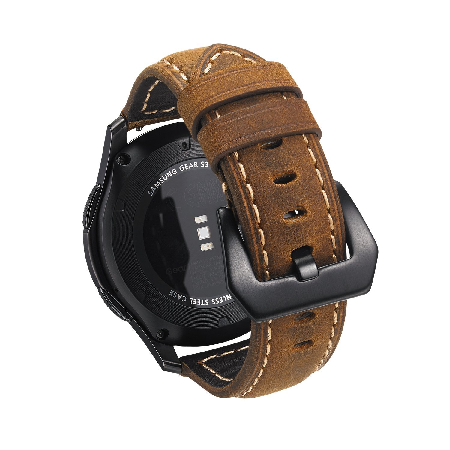 Shangpule Samsung Gear S3 Watch Band 22mm Leather Strap