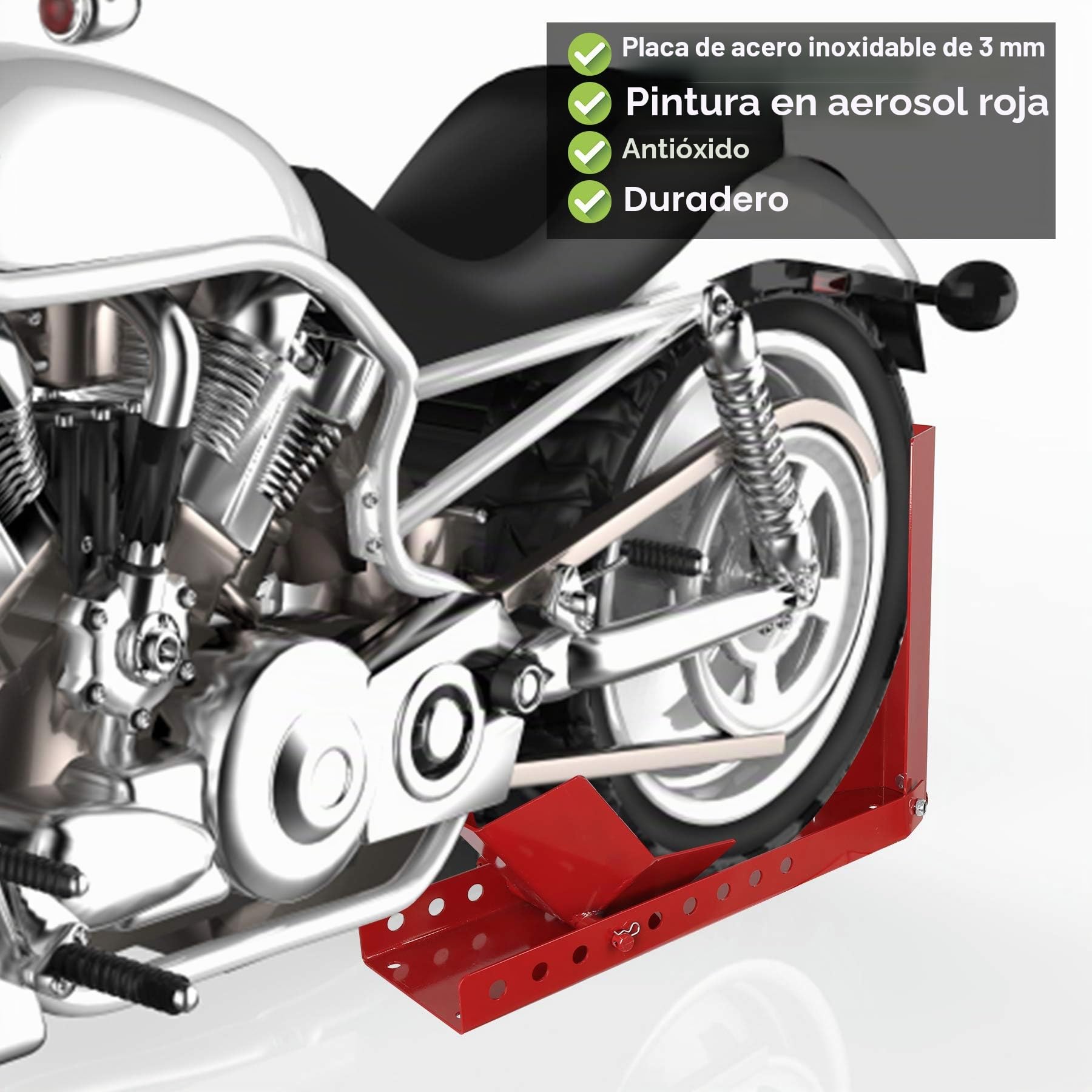 Ikodm Caballete de Moto Soporte Posterior Universal Soporte para Rueda Delantera de Motocicleta, balancín para Motocicleta, protección contra el óxido (1 Unidad)