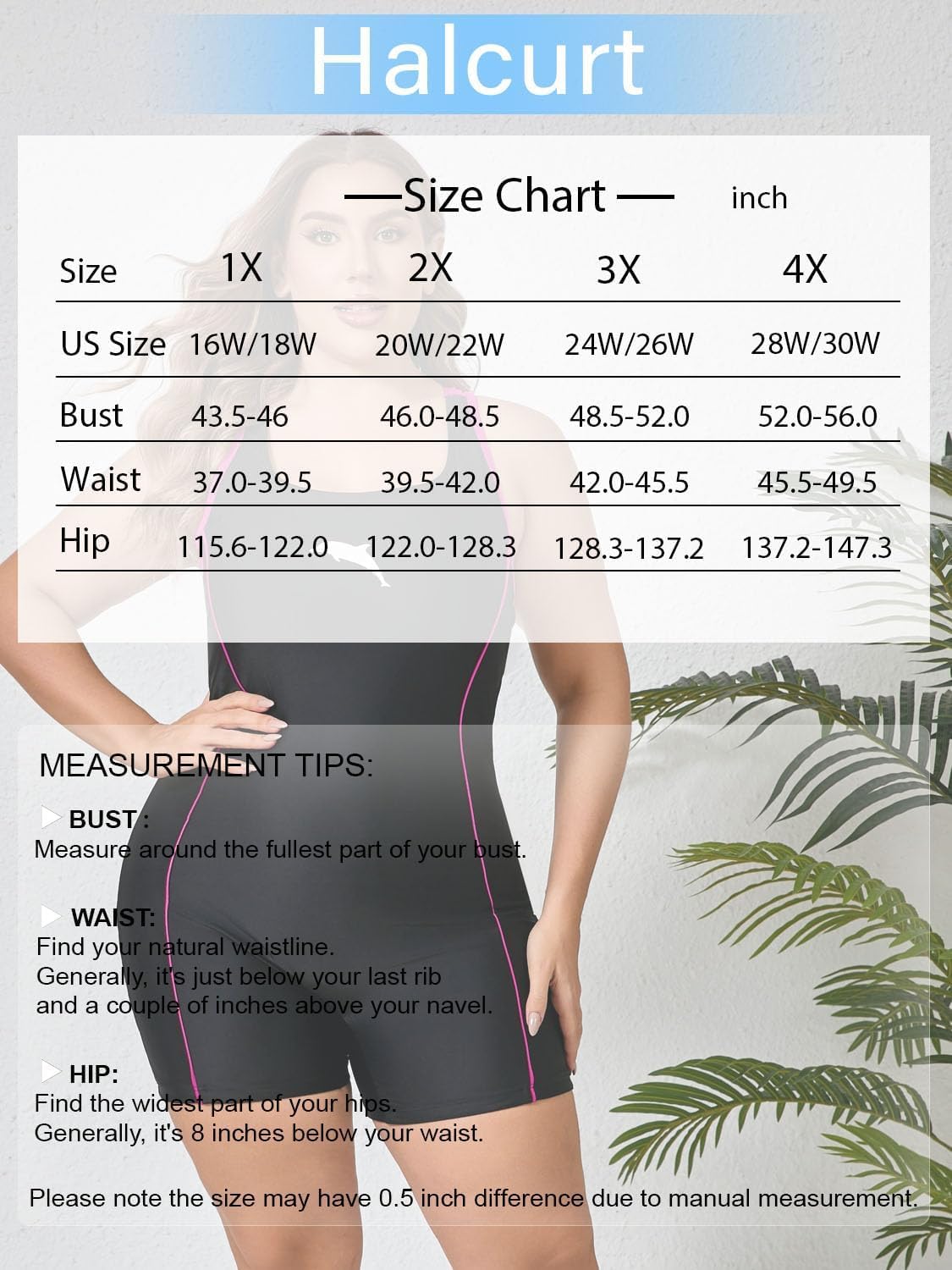 Halcurt Women's Plus Size Boyleg One Piece Swimsuit Racerback Athletic Full Coverage Bathing Suit - Image 6