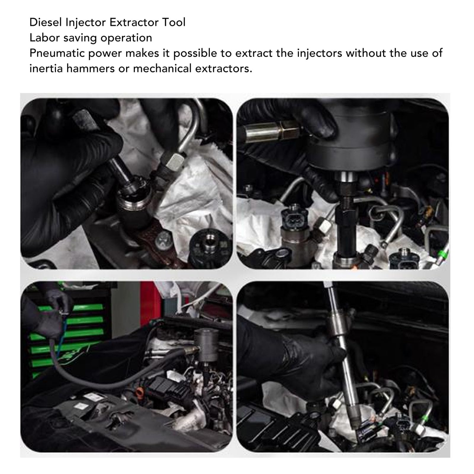 Extractor de Inyector de Motor Diésel de Metal, Herramienta de Extracción de Inyector Neumático de Operación sin Esfuerzo para Motores Diésel para Mecánicos