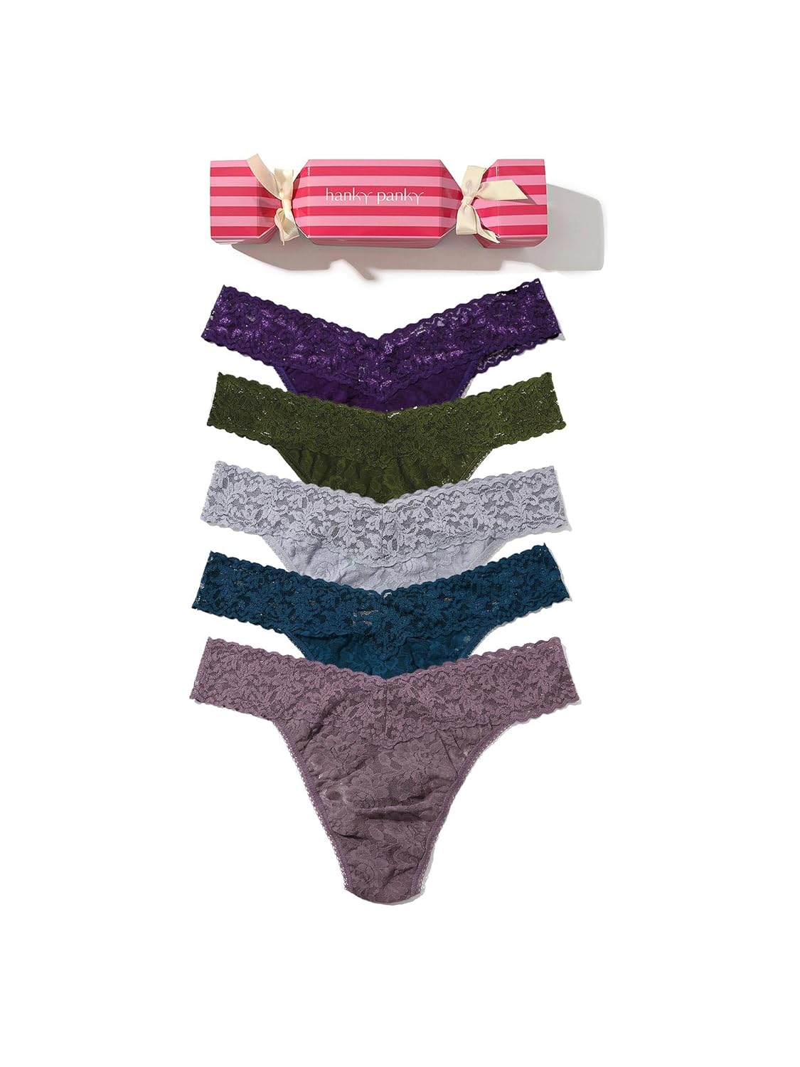 hanky panky Signature Lace Original Rise Thongs for Women Winter Holiday Edition Lacy Lingerie Underwear One Size 4-14