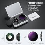 NEEWER Variable ND Filter Lens Kit Compatible with DJI Osmo Action 5 Pro/4, Screw On Multicoated HD Optical Glass ND8-32 (3-5 Stops) + 185° FOV Wide Angle Lens Action Camera Accessories, FL-54