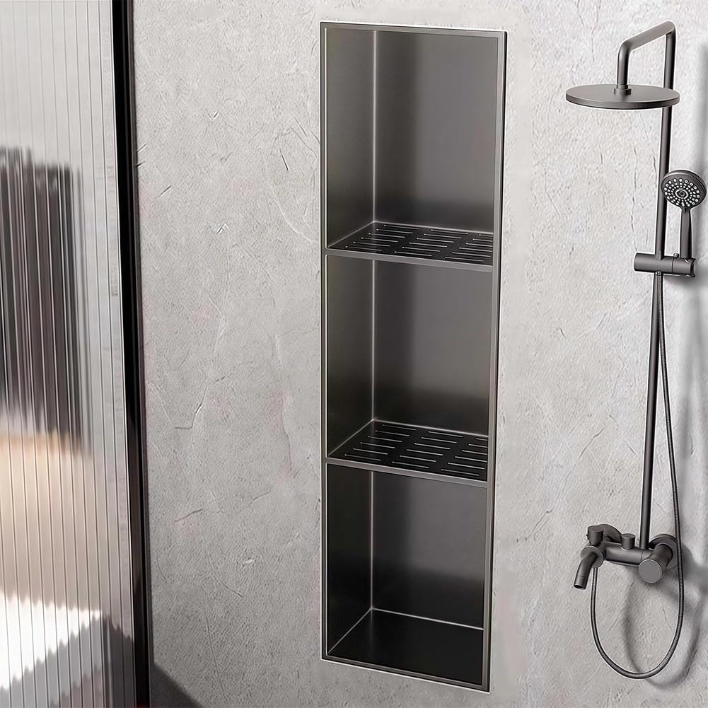 Étagère de douche encastrable acier inoxydable pour intérieur moderne Sto et Nizat