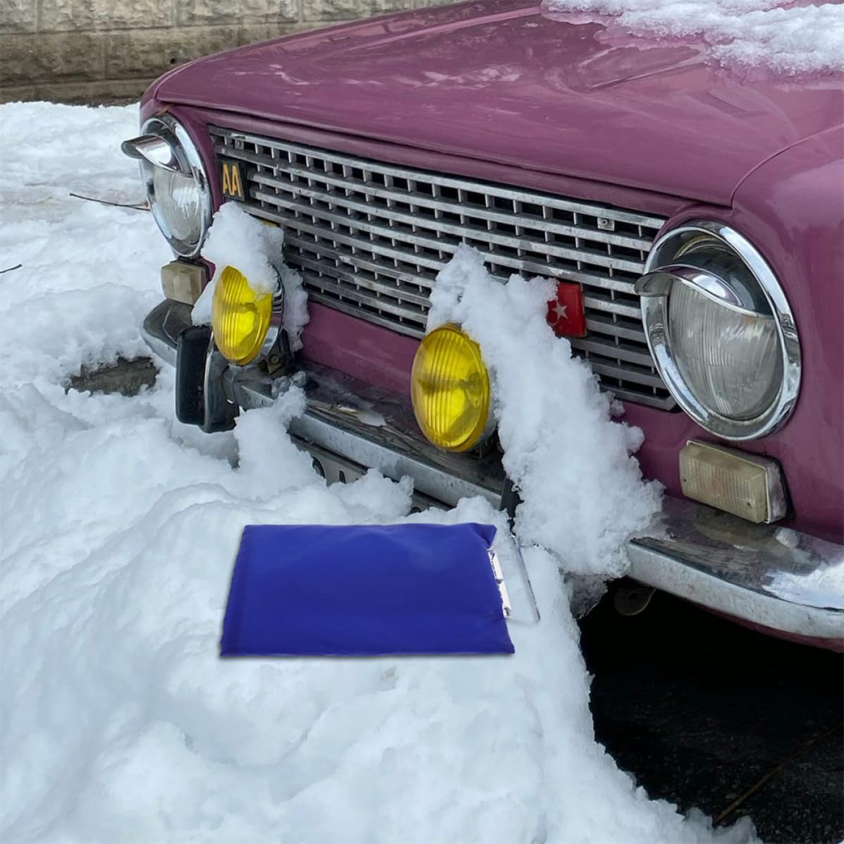 Housoutil 10 Pezzi Raschietto Design Multifunzionale in ABS e Feltro con Guanto Termico Blu per Rimuovere Neve e Ghiaccio, Accessorio Invernale per Ghiaccio per Auto per Pulizia Veicolo