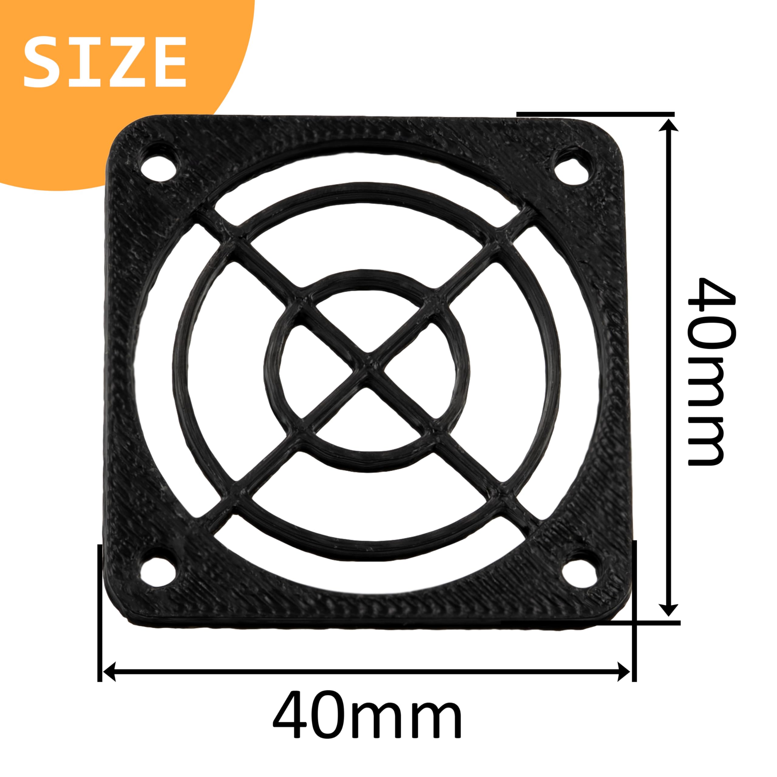 AERZETIX - Juego de 4 Rejillas de Ventilador de plástico 40x40 mm para Ordenador PC impresoras Equipos audiovisuales proyectores Multimedia | Color Negro - 3