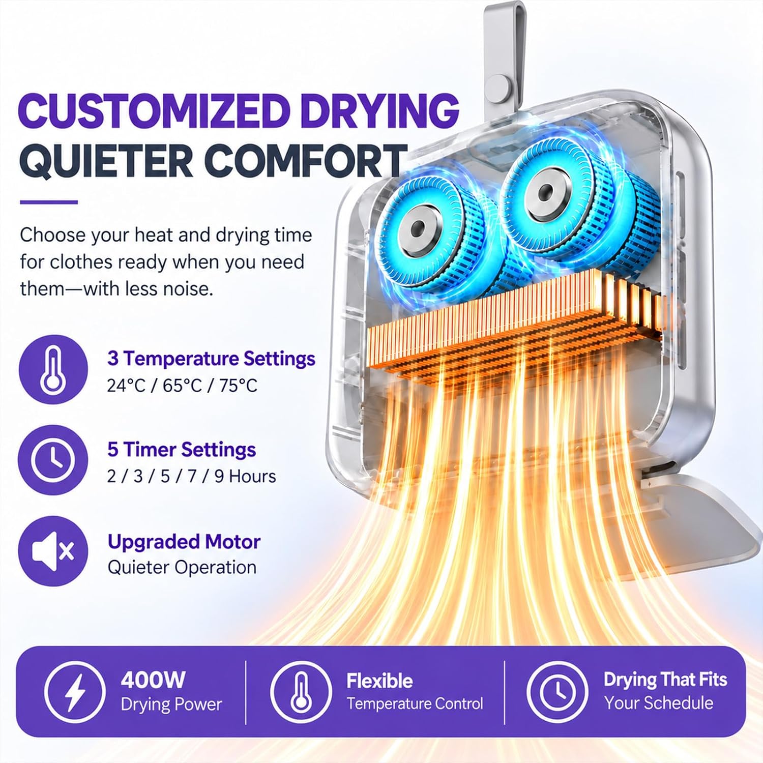Portable Clothes Dryer, Garment Wrinkle Remover, Mini Travel Dryer