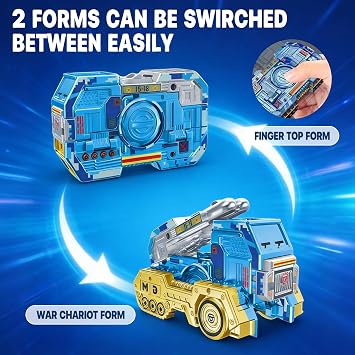 3-Pack Transformable Fidget Spinner Toys,Missile vehicle and Tank DIY Fingertip Spin Top Toys, Deformable Finger Gyros for Stress Relief and Creative Play Sensory Fidget Toys for Kids Adults