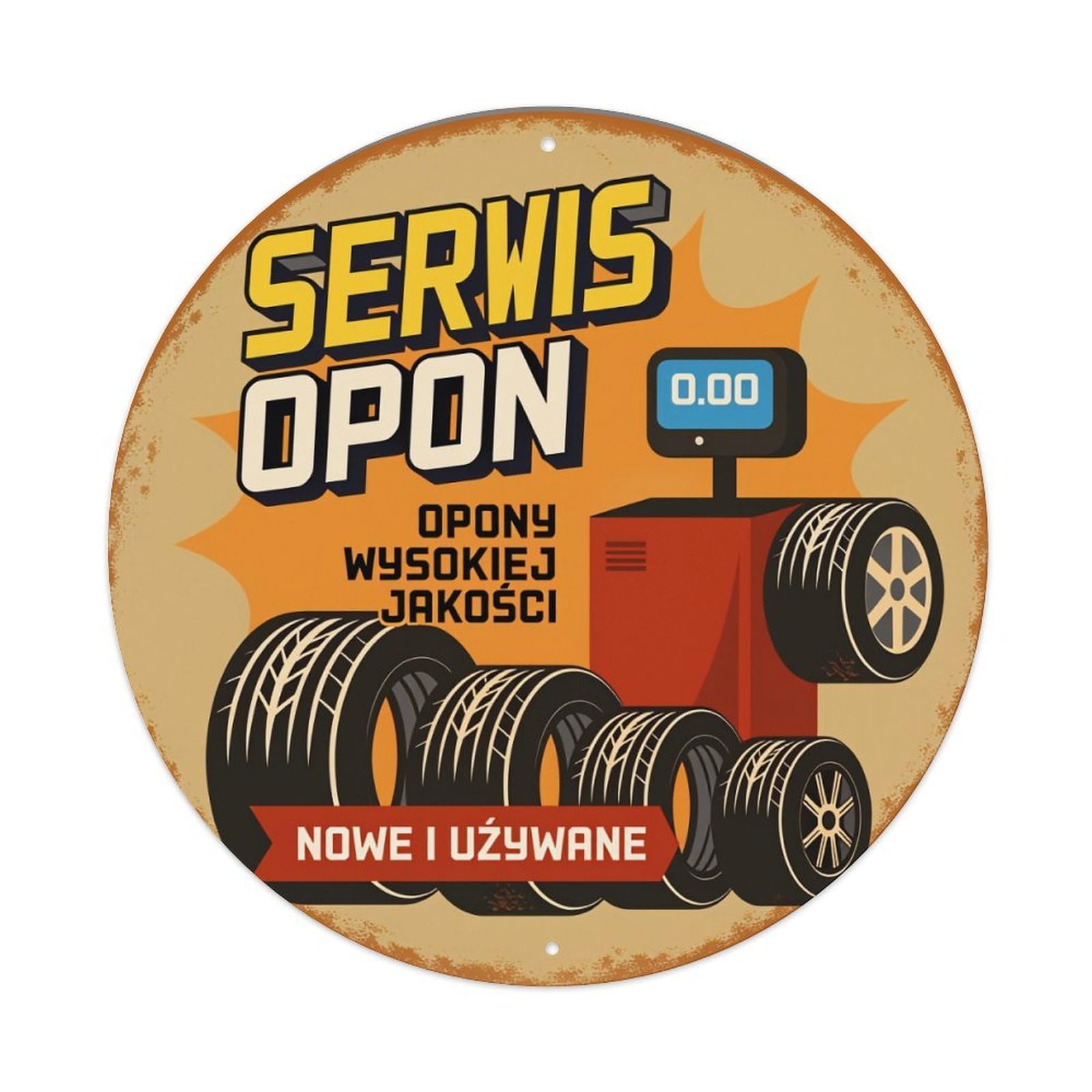 Tire Service New And Used Tin Sign Vintage Style Home Bar Garden Wall Plaque Decor Metal Poster 8x12 Inch
