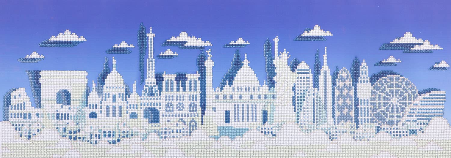 DIAMOND DOTZSparkle The World Skyline Diamond Painting Kits for Adults - Diamond Art Kits a Relaxing Creative Craft Kit with Dotz Gems 11"x32"
