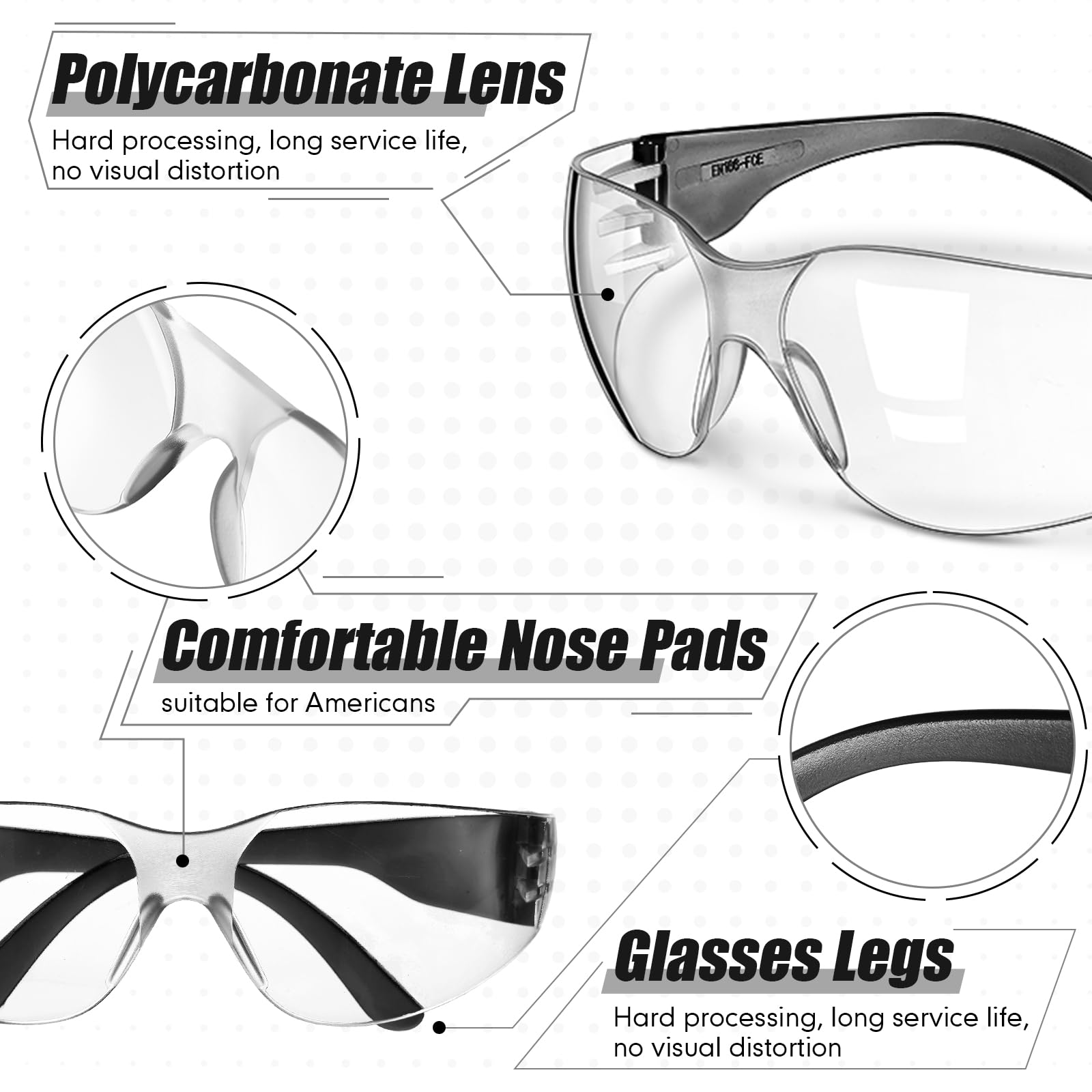 Chumia 100 pares de gafas de seguridad protectoras resistentes a los arañazos y a los impactos, protección ocular para mujeres y hombres, trabajo, construcción, ciencia, laboratorio, tiroteo