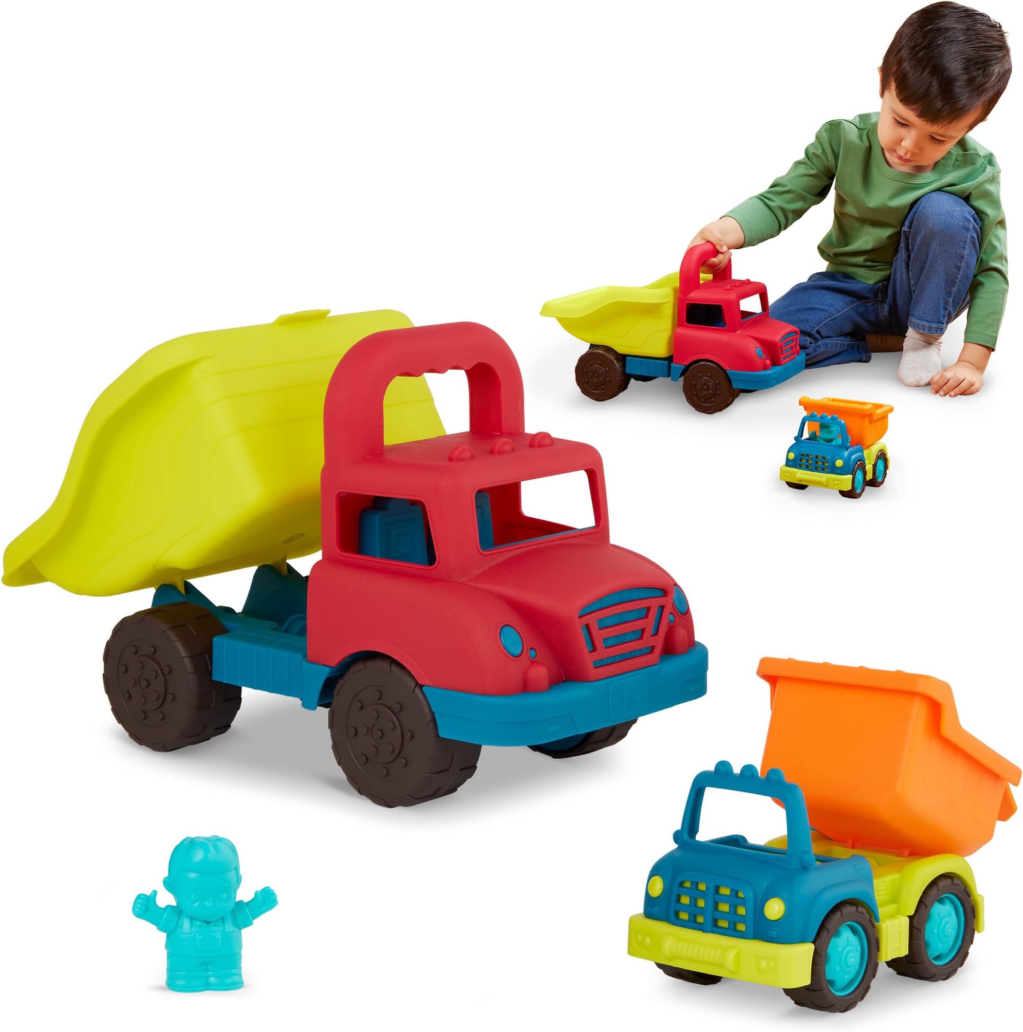 Grab-n-Go Truck Set – 2 Trucks, Big & Mini Dump Trucks for Toddlers, Construction Vehicle Toys for Kids 1+ Years