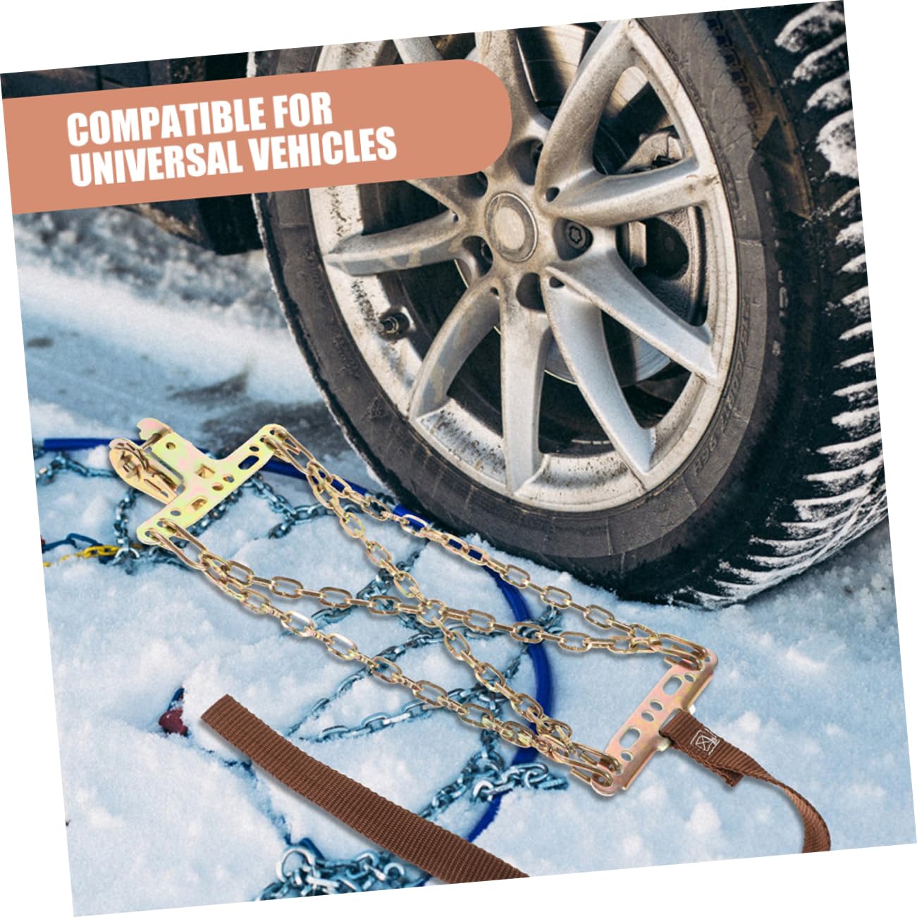 Schneeketten für Autoreifen Universell Verstärkt Stahl | Pkw und Pickup, für Schnee und Eis Sowie Matsch, 2 Stück für Wintereinsatz