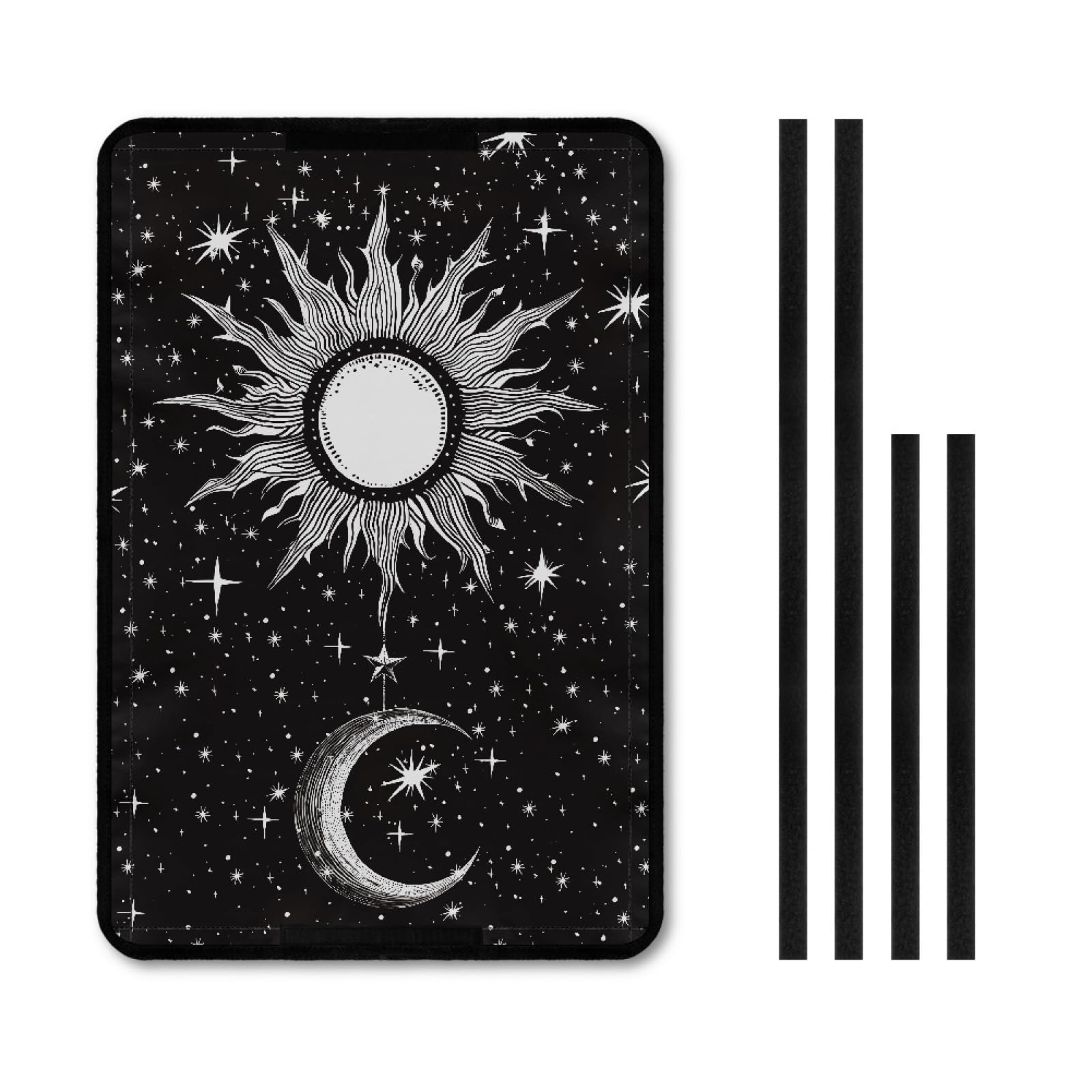 CLOHOMIN Sun and Moon RV Door Window Shade RV Skylight Cover Black RV Door Window Protective Cover Universal Camper RV Door Windows Shade, UV Sun Heat Protection