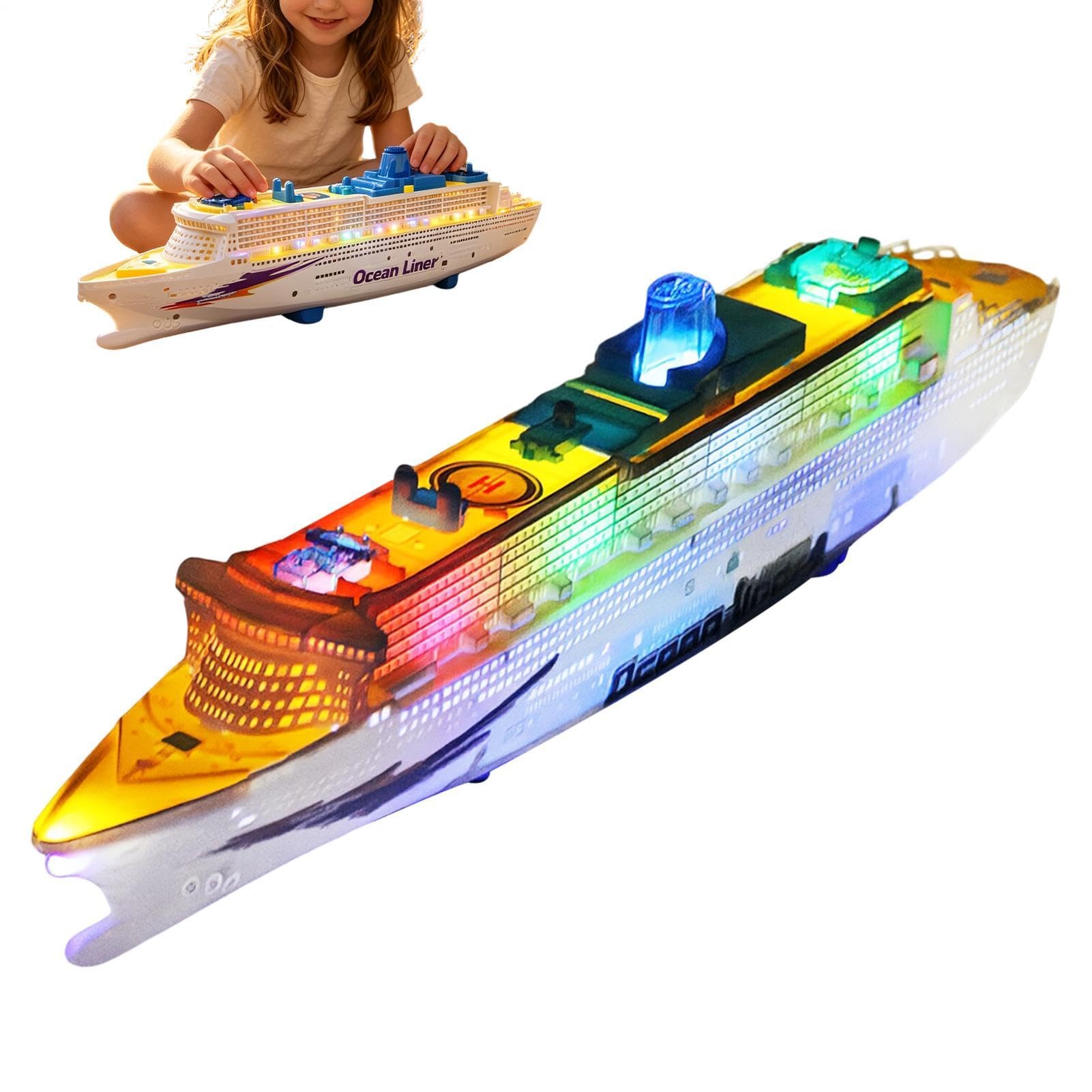Nave da Crociera Giocattolo per Bambini Musica Suoni Decorazione Realistica