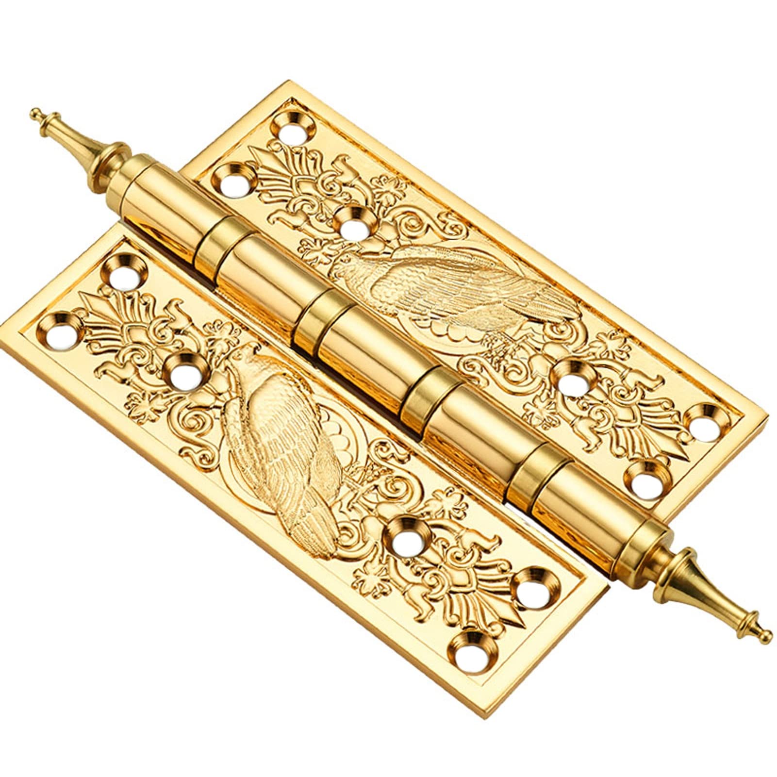 Shundeed A 1Pc 5Inch European Hinge ，Gate Room Door Copper Hinge Brass Hings Thick Retro Ntique Cabinet Door Neoclassical(A)