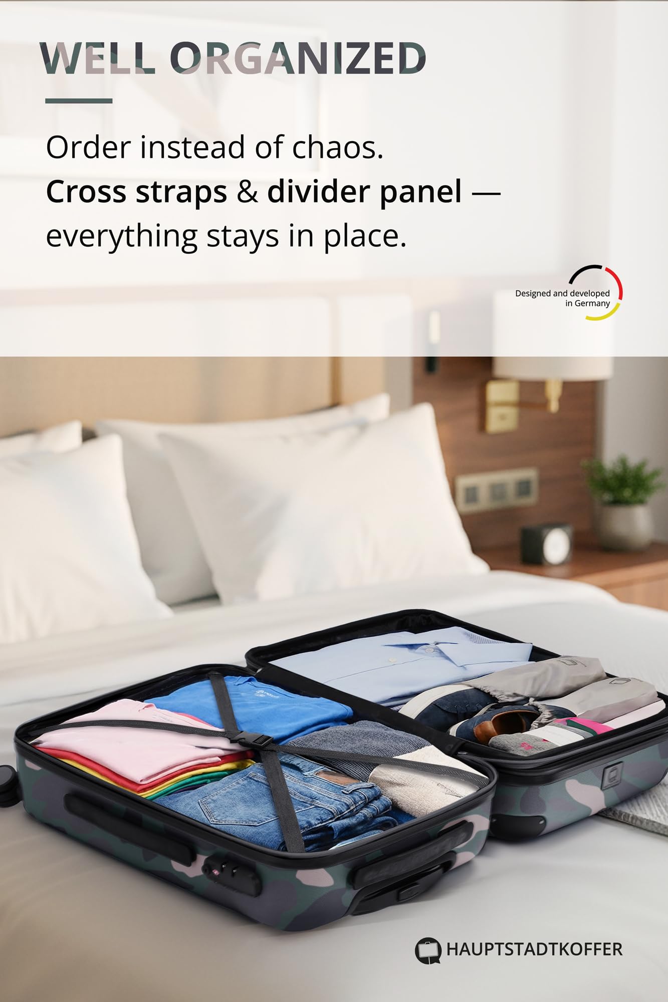 HAUPTSTADTKOFFER - Spree - Maleta rígida, Trolley expandible, Equipaje de Viaje, 4 Ruedas Dobles, TSA, 65 cm, 74 litros, Champán — view 512