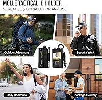 Vista 8 de OneTigris Tactical ID Card Holder Hook & Loop Patch Badge Holder Neck Lanyard Key Ring and Credit Card Organizer (Black)