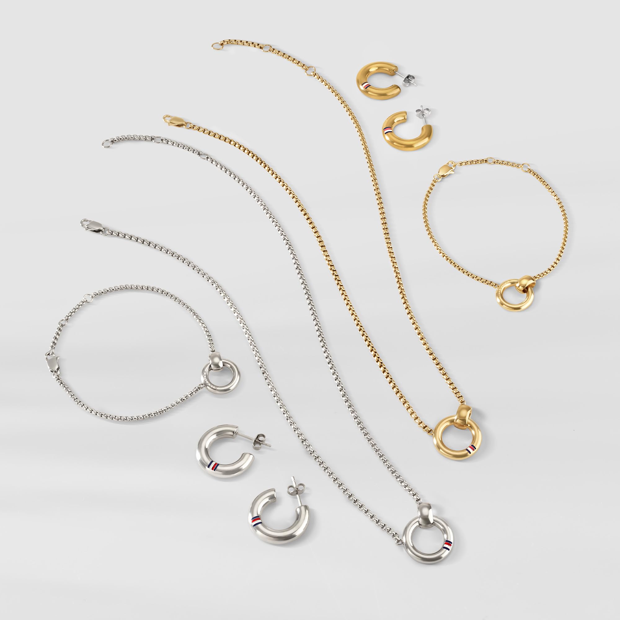 Tommy Hilfiger Jewelry Pendientes de Aro para Mujer de Acero Inoxidable – Disponibles en Plateado o Dorado