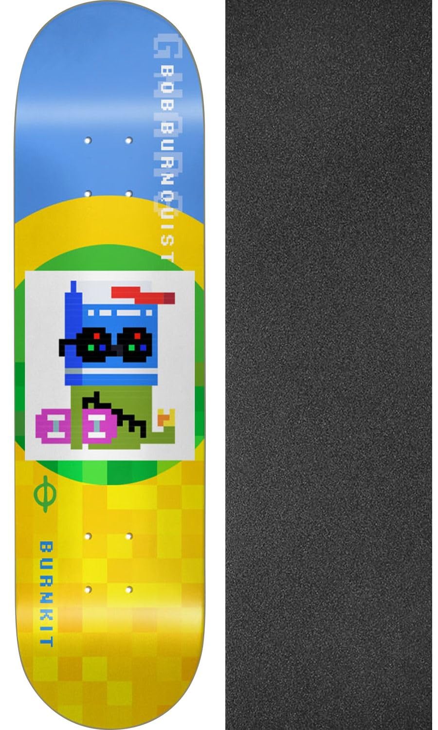 Burnkit Skateboards Bob Burnquist Gnars Green/Yellow Skateboard Deck - 8.25