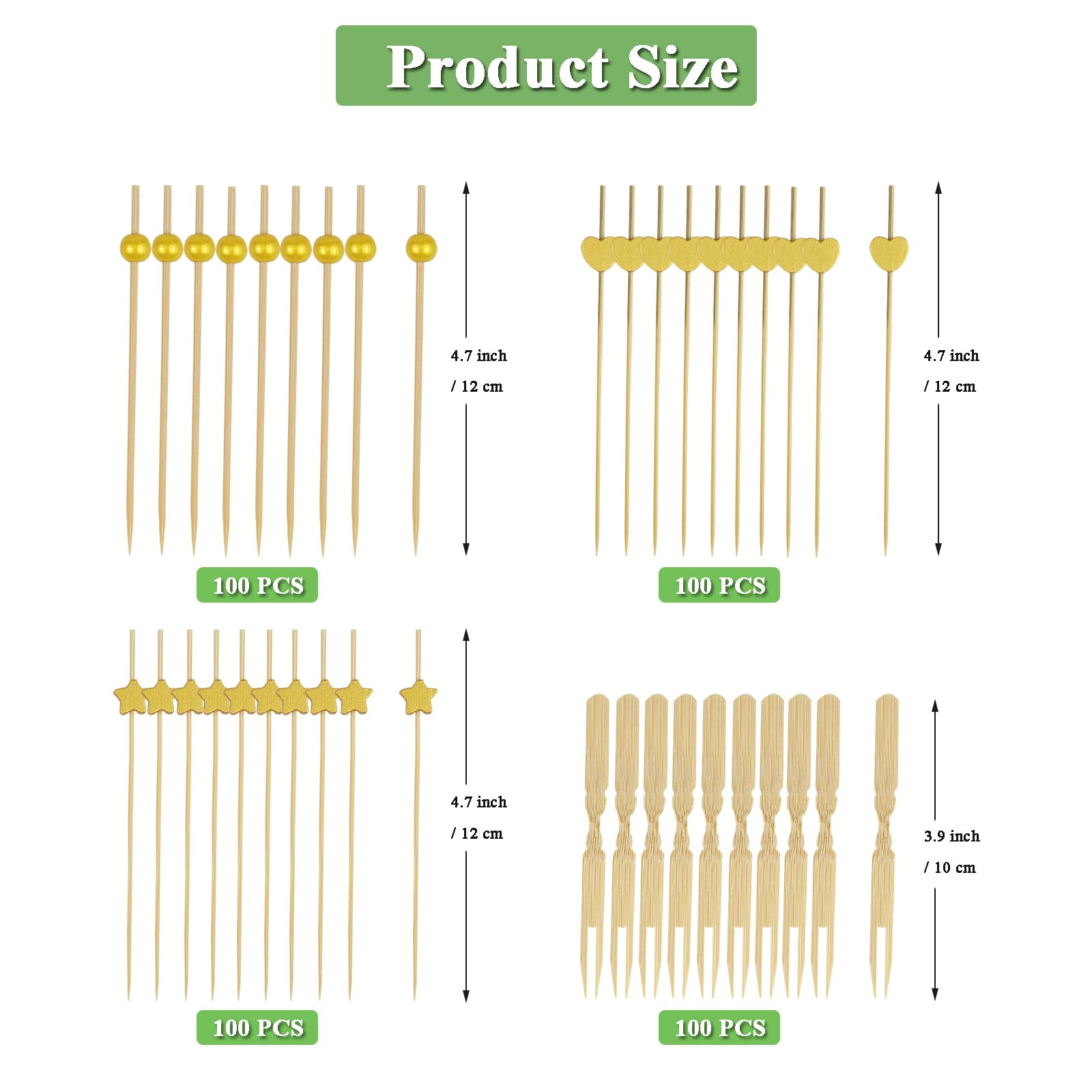 400PCS Cocktail Picks Kit, 4.7