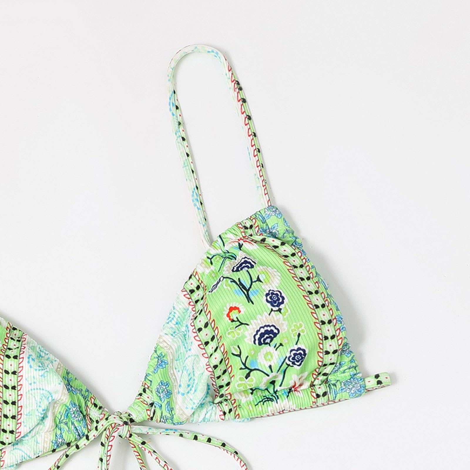 Bikini Sexy 2026 Costume da Bagno Donna Push Up Perizoma Brasiliano Abbigliamento Spiaggia, Verde, S