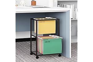 PUNCIA 2 Tier Rolling File Cart with Wheels