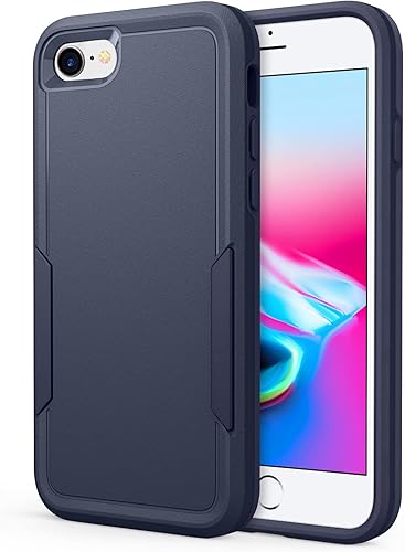 Miniatura 1 de Oumida Funda para iPhone SE 20222020, iPhone 7 8, a prueba de golpes doble capa trasera rígida híbrida resistente protección de cuerpo completo