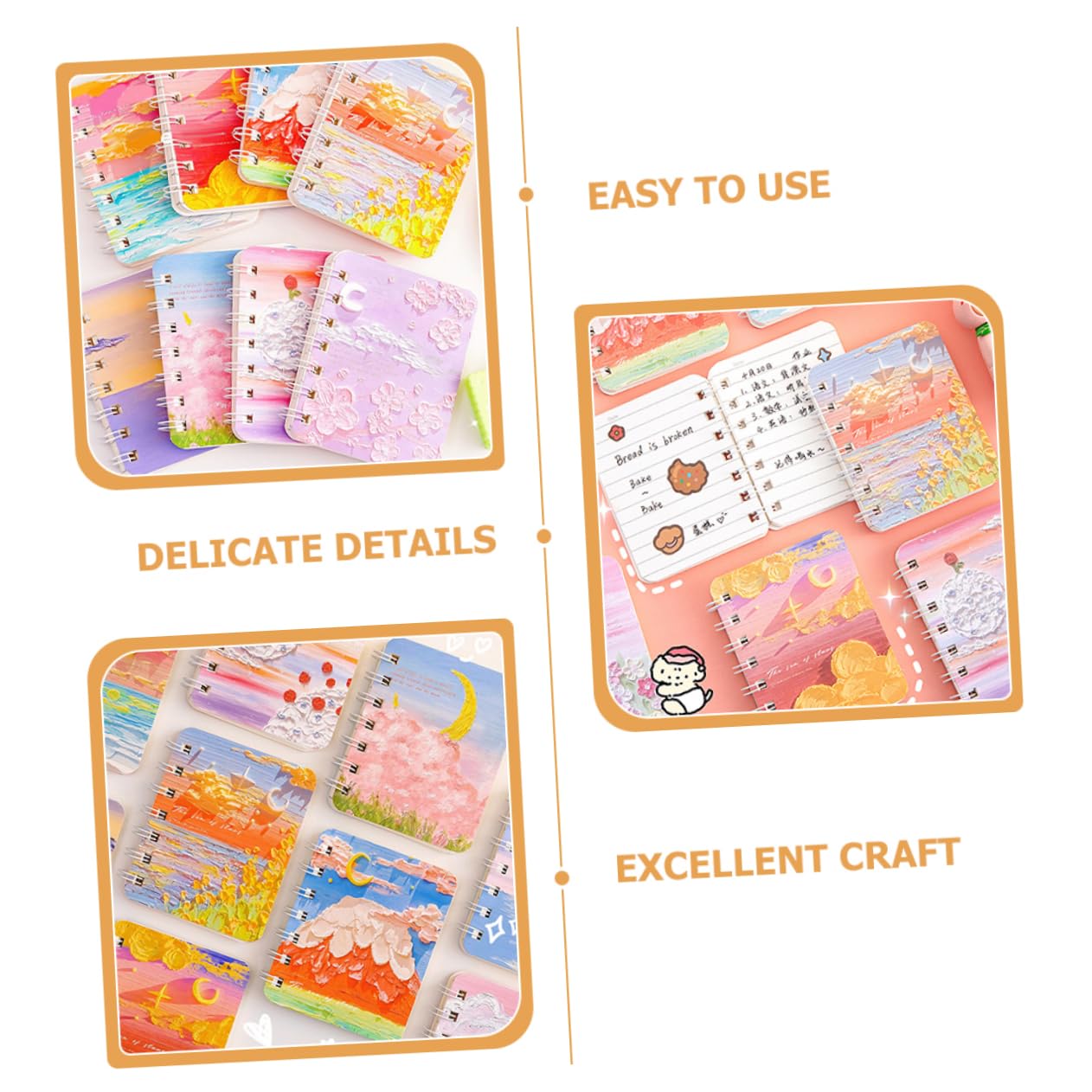 NUOBESTY 3 Pièces 10 Cahiers Collège Gouverné Cahiers Thématiques er à Spirale er D'écolier er De Journal Ligné Journal Des Enfants er Ligné Mini-blocs-notes Papier