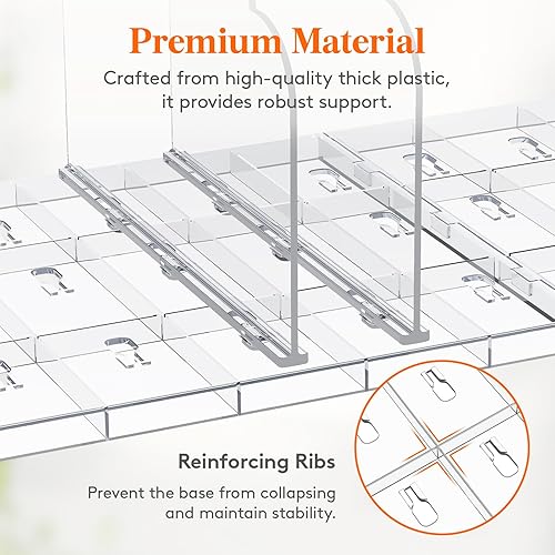 Miniatura 7 de Lifewit Paquete de 4 organizadores de plástico para armario, separadores de estantes ajustables para organización del armario, organizador de