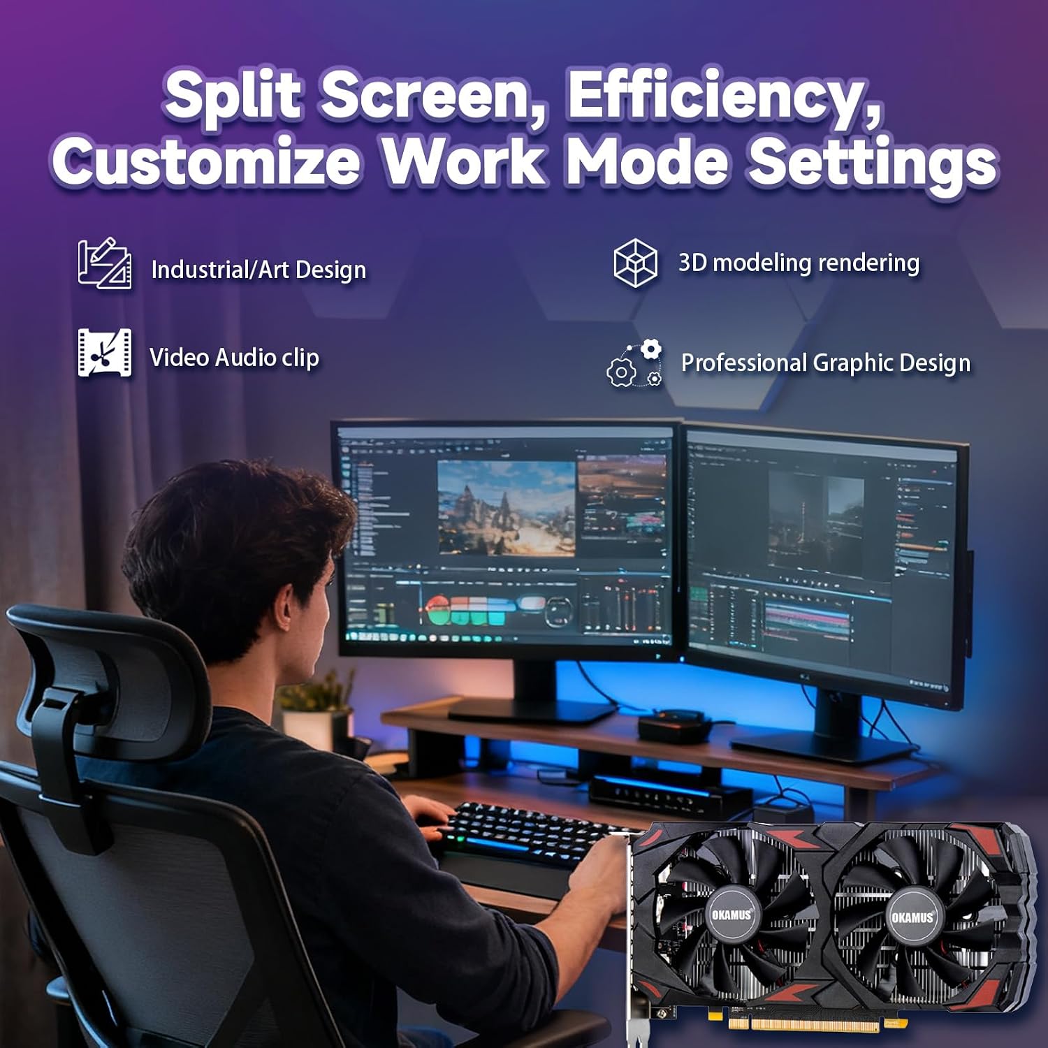 71urscpffLL._SL1500_ RX 590 8GB 2304SP Gaming Graphics Card GDDR5, 256bit PCIe 3.0 x16,8-Pin Input DirectX 12 GPU for Gaming PC, DPx2+HDMI Output, 1080P Display, Dual Fan Cooling with Low Noise and Quiet Work