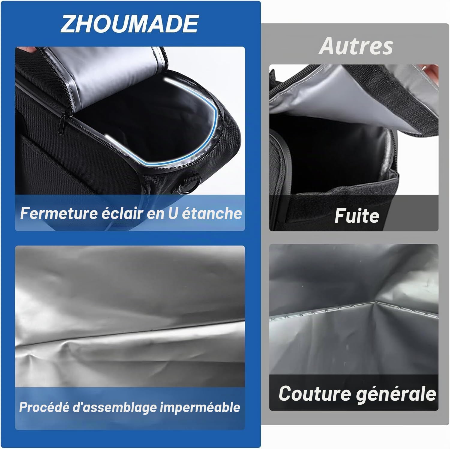 Doublure Isotherme pour Sacoche de Moto, sans Couture, Isolante, pour Touring, Pique-niques, randonnée, Aliments surgelés, Boissons, vin (Noir)