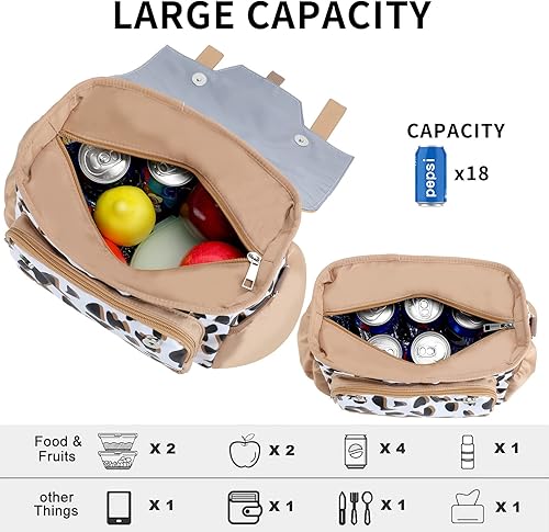 Miniatura 2 de Bolsa de almuerzo para mujer, lonchera aislada para adultos, bolsas de almuerzo para mujer, bolsa de almuerzo grande con correa para el hombro,