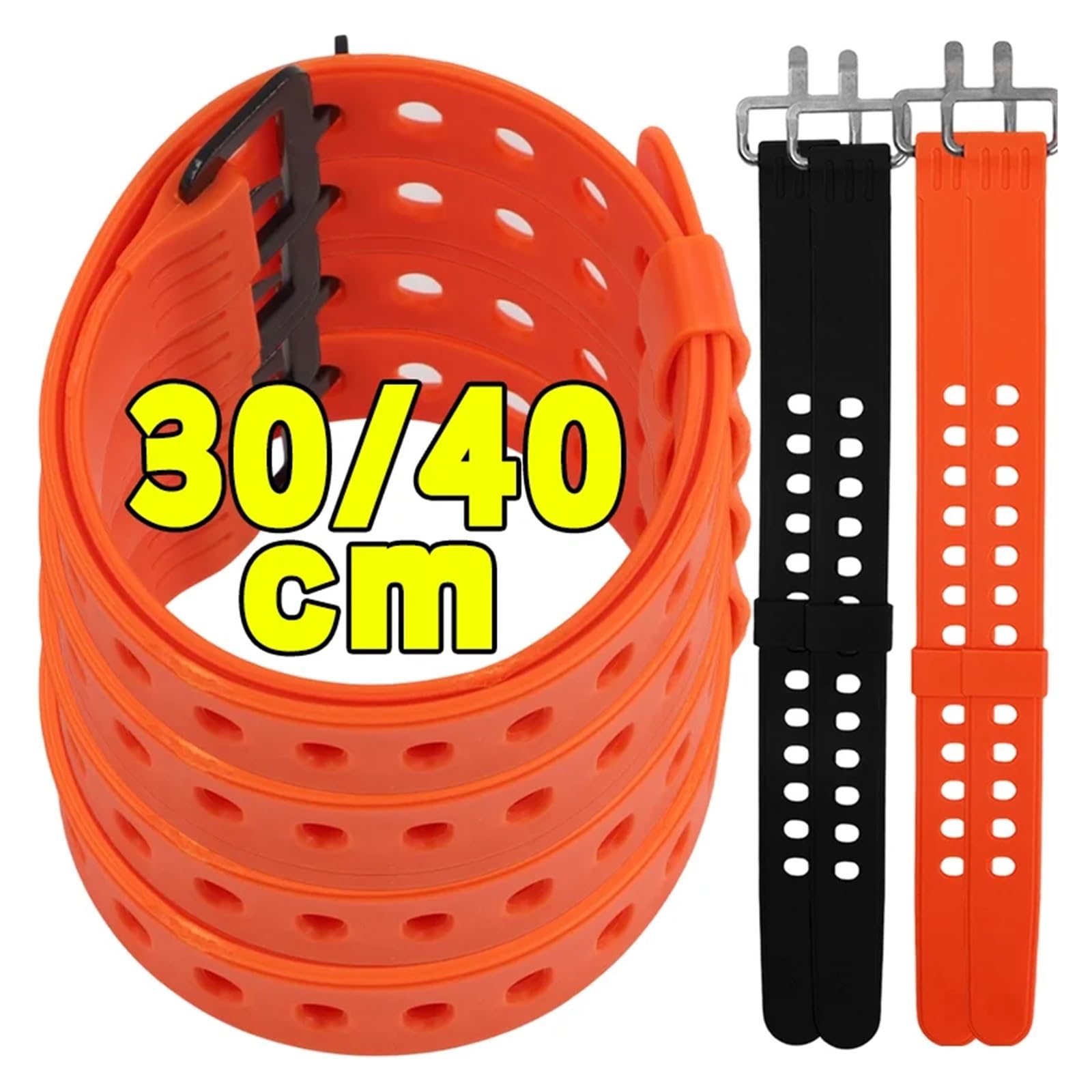 Cinghie in silicone Cinghie regolabili for l'organizzazione di cavi Attrezzi for esterni Attrezzatura da campeggio Fascette elastiche Escursionismo Riutilizzabili(Black(30cm) - 5pcs)