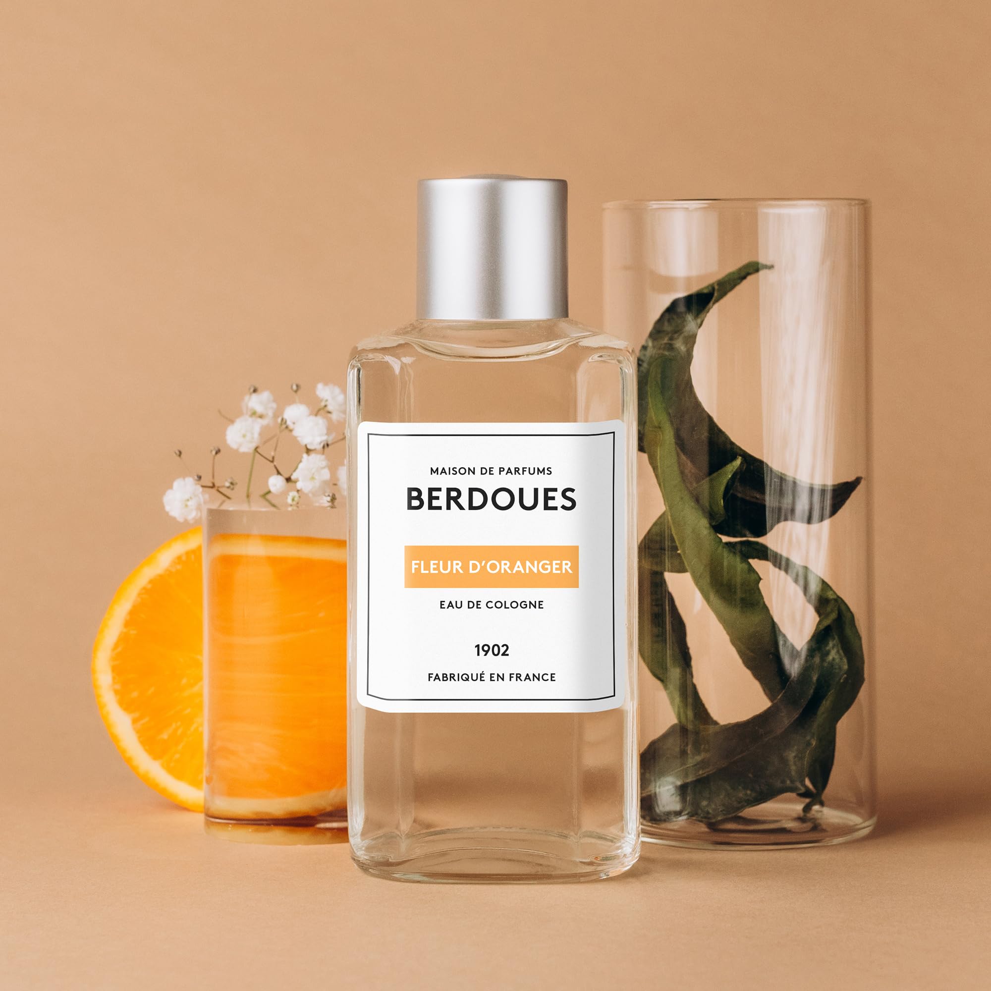 BERDOUES 1902 Eau de Cologne Fleur d’Oranger, Douce et Fleurie, Made in France, Sans colorant Parfum femme et homme, recharge 245ml