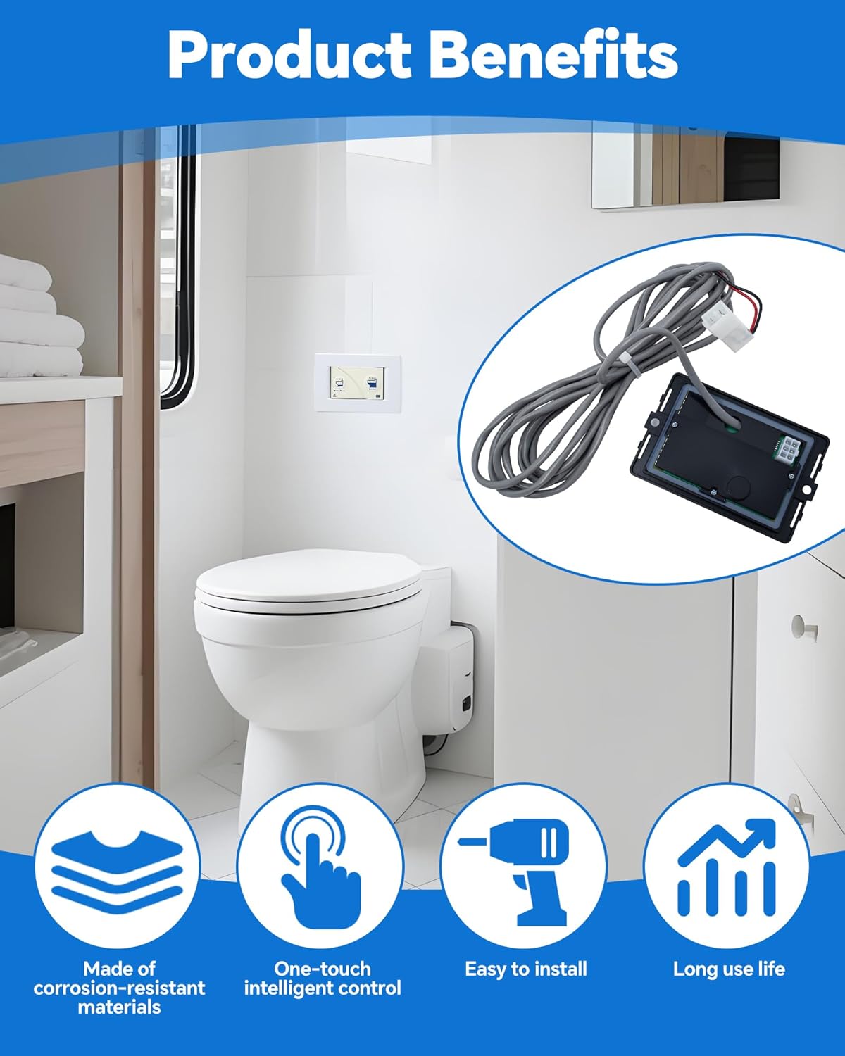 36387 Wall Switch Replacement for Thetford Tecma RV Toilet Silence Plus, Thetford Rv Toilet Parts