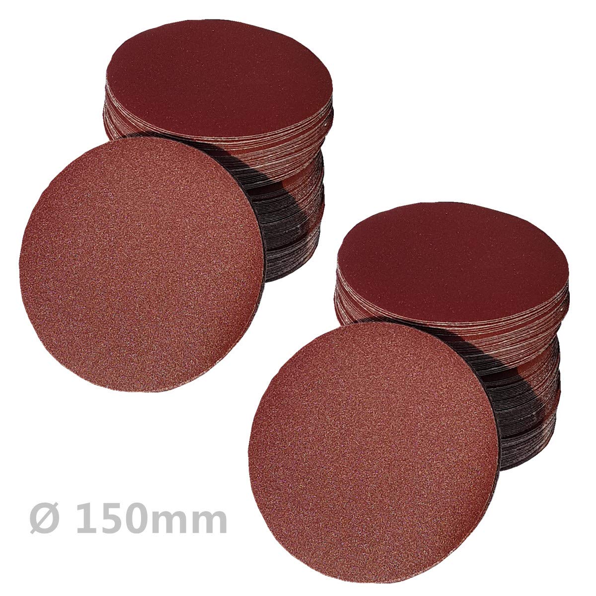 50 discos abrasivos de 125 mm de diámetro, con 8 orificios, grano P100, lijadora excéntrica de cuello largo, lijadora orbital de Bohrfux.