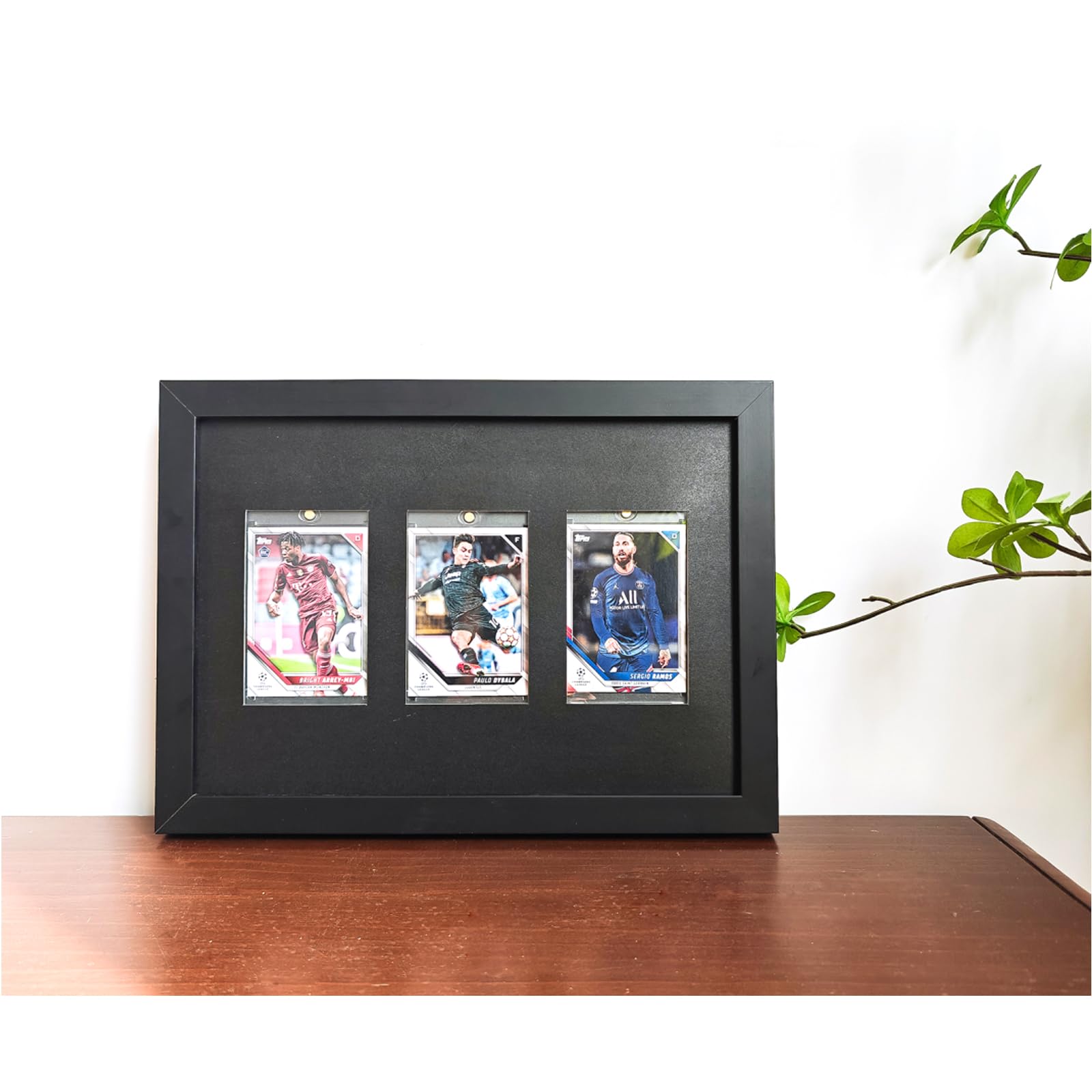 12.8"x9.4"Card Display Case,Sports Card Display,Baseball Card Display,Wood HD Glass 3 Graded Card Display Case,for,Sports,Baseball,Basketball,Hockey(Black) - Image 3