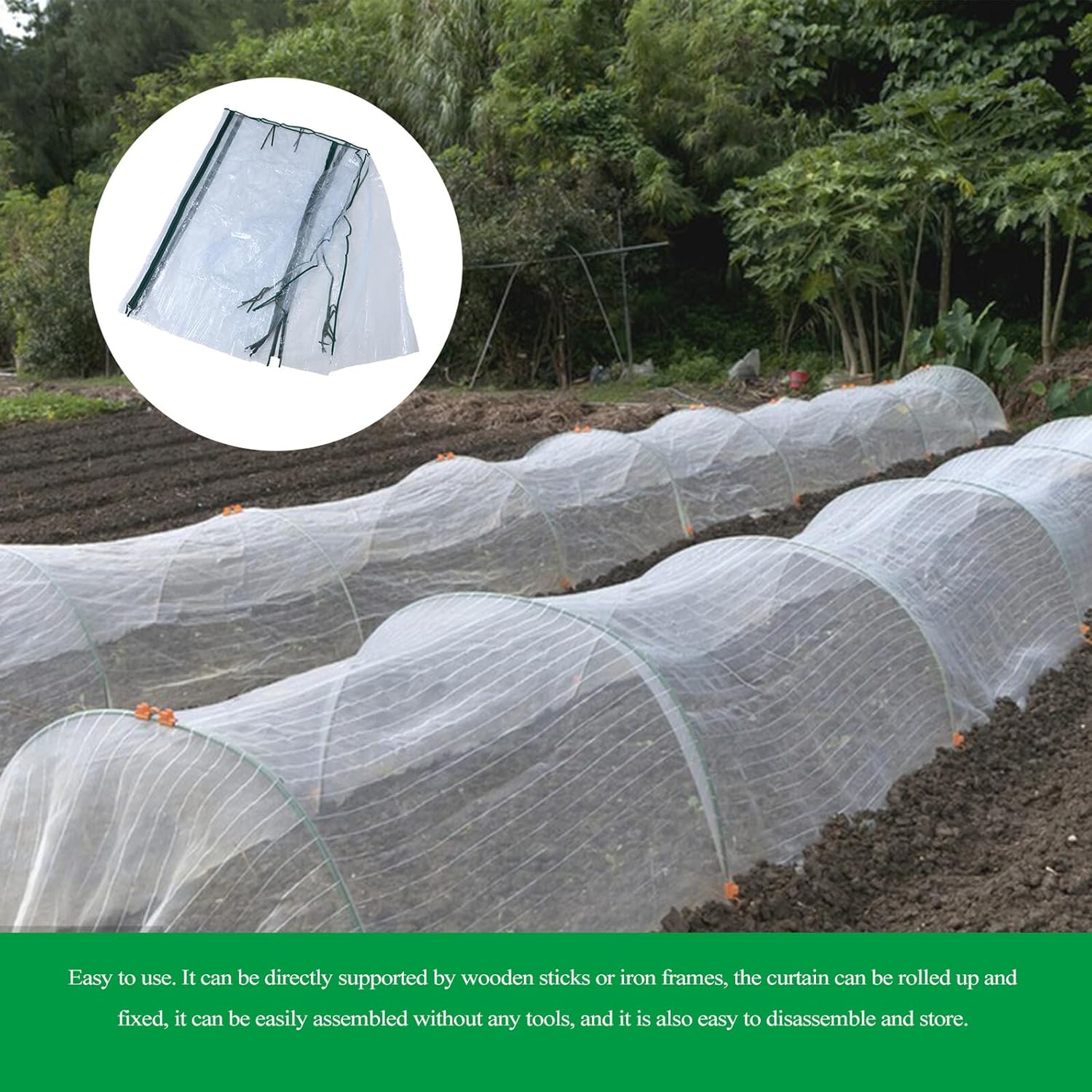 Greenhouse Replacement Cover 1.8x0.9x0.9m PVC Insulated Outdoor Plant Cover for Raised Beds Winter Frost Protection Small Greenhouse Film