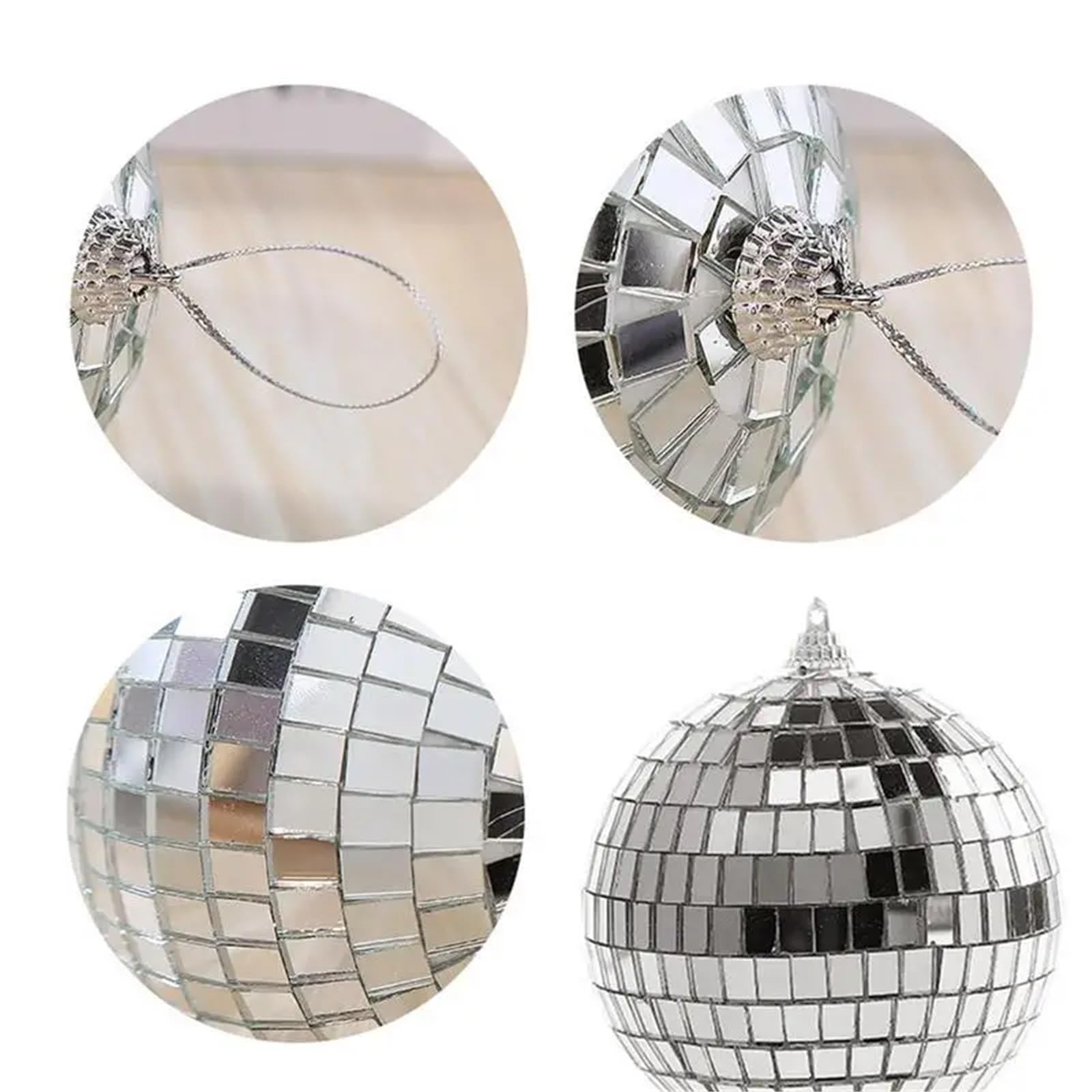 Dekoracja imprezowa lustrzanej kuli dyskotekowej, Disco Lustrzana Kula Wiele Rozmiarów 3-12 cm Dekoracje Przyjęć(8CM 3 piece)