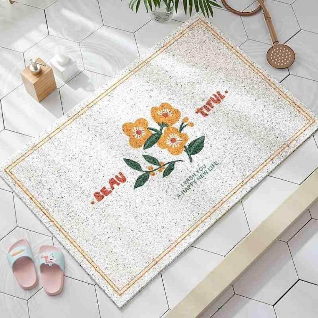 SSDDLZEQ High-end Botanical Rubber Loofah Mat For Shower(Flower,60x90cm)