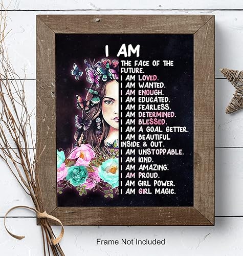 Miniatura 8 de Teen Girls Bedroom Wall Art - Positive Quotes - I Am Tween Little Girls Bedroom Decor - Cute Daughter Gifts - Inspirational Sayings for Wall Decor -