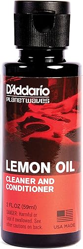 D'Addario - Aceite de diapasón para guitarra, accesorios para guitarra, elimina la suciedad, la grasa, la acumulación del instrumento, condiciones