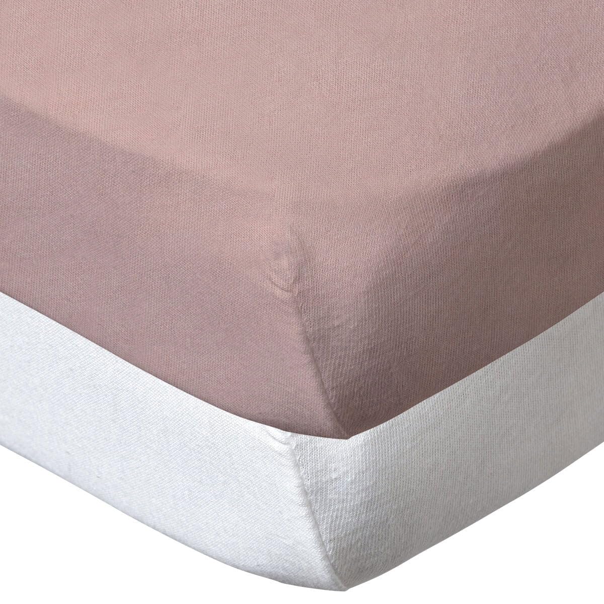 babyCalin - Set 2 lenzuola con angoli Bianco/rosa 70x140x17 cm