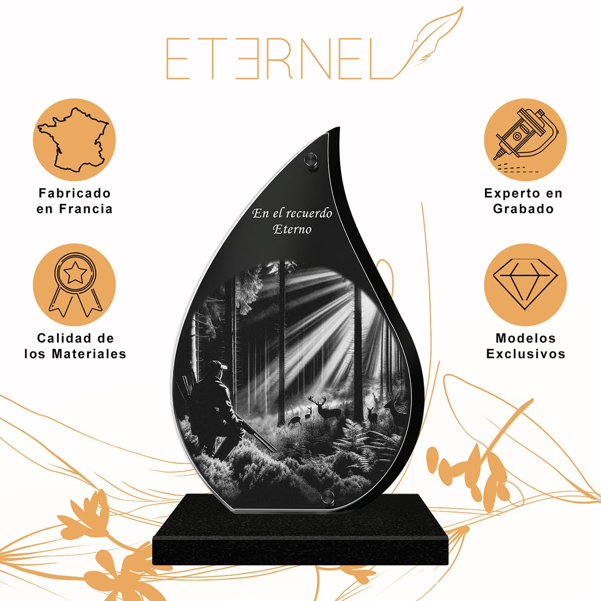 Eternel - Placa Funeraria Personalizada Encaje - Camión De Carretera, Vehículo Pesado, Conductor, Camión - Texto Personalizable, Placa Funeraria Grabada con Láser, Homenaje, Funerales, Conmemoración
