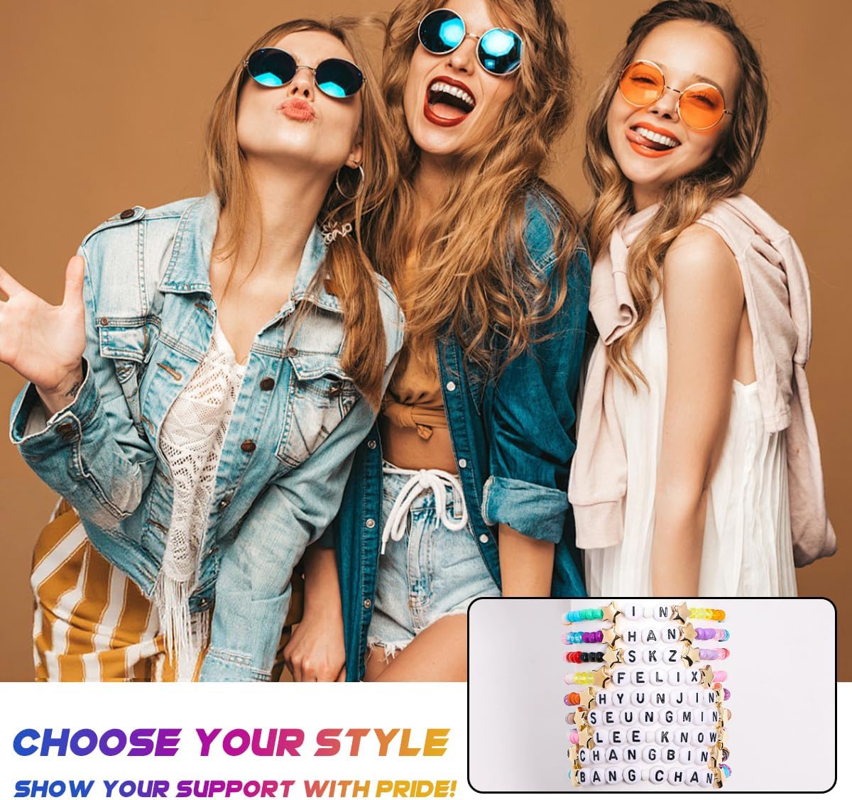 AICase for Stray Kids Merch SKZ Gifts Inspired Bracelets 9 Pcs Stackable Stretch Beaded Friendship Bracelets Party Decorations Costume Cosplay Merchandise Gifts for Fans Women Birthday Christmas - Image 6