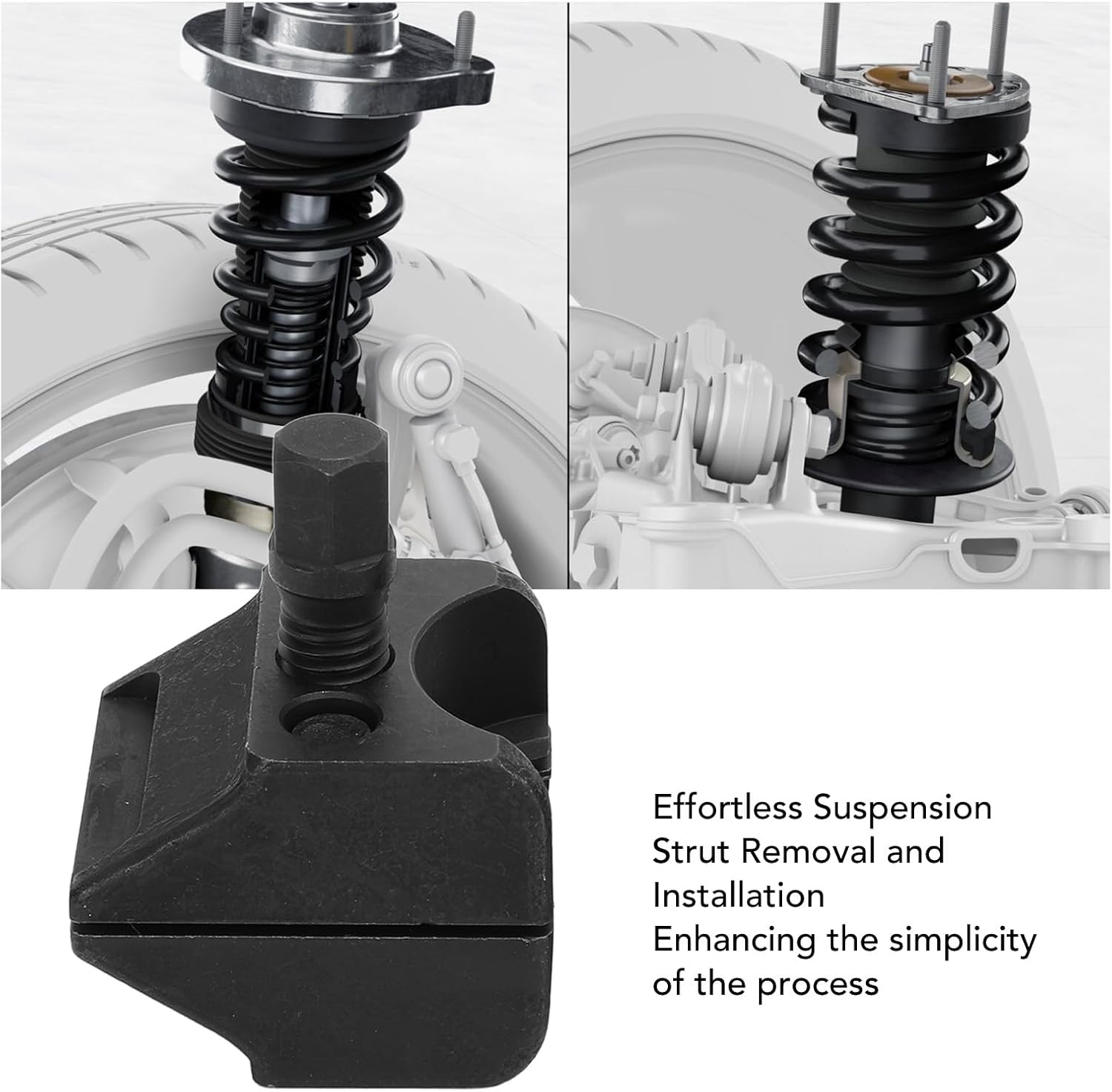 2PCS Suspension Strut Spreader Tool Universal Steering Knuckle Hub Splitter with Wrench, Heavy Duty Steel Construction Steering Knuckle Separator