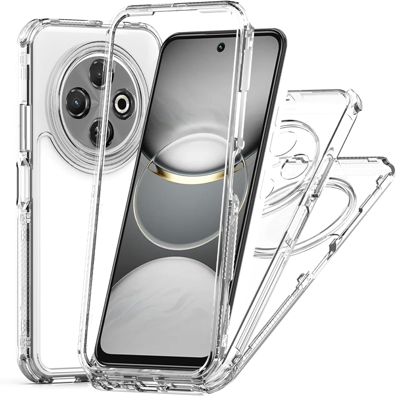 Compatible with Tecno Spark 30C 4G Cover,Compatible with Tecno Spark 30C 4G kl5 【PC+TPU+Acrylic】3 in 1 Transparent Case Clear Clear