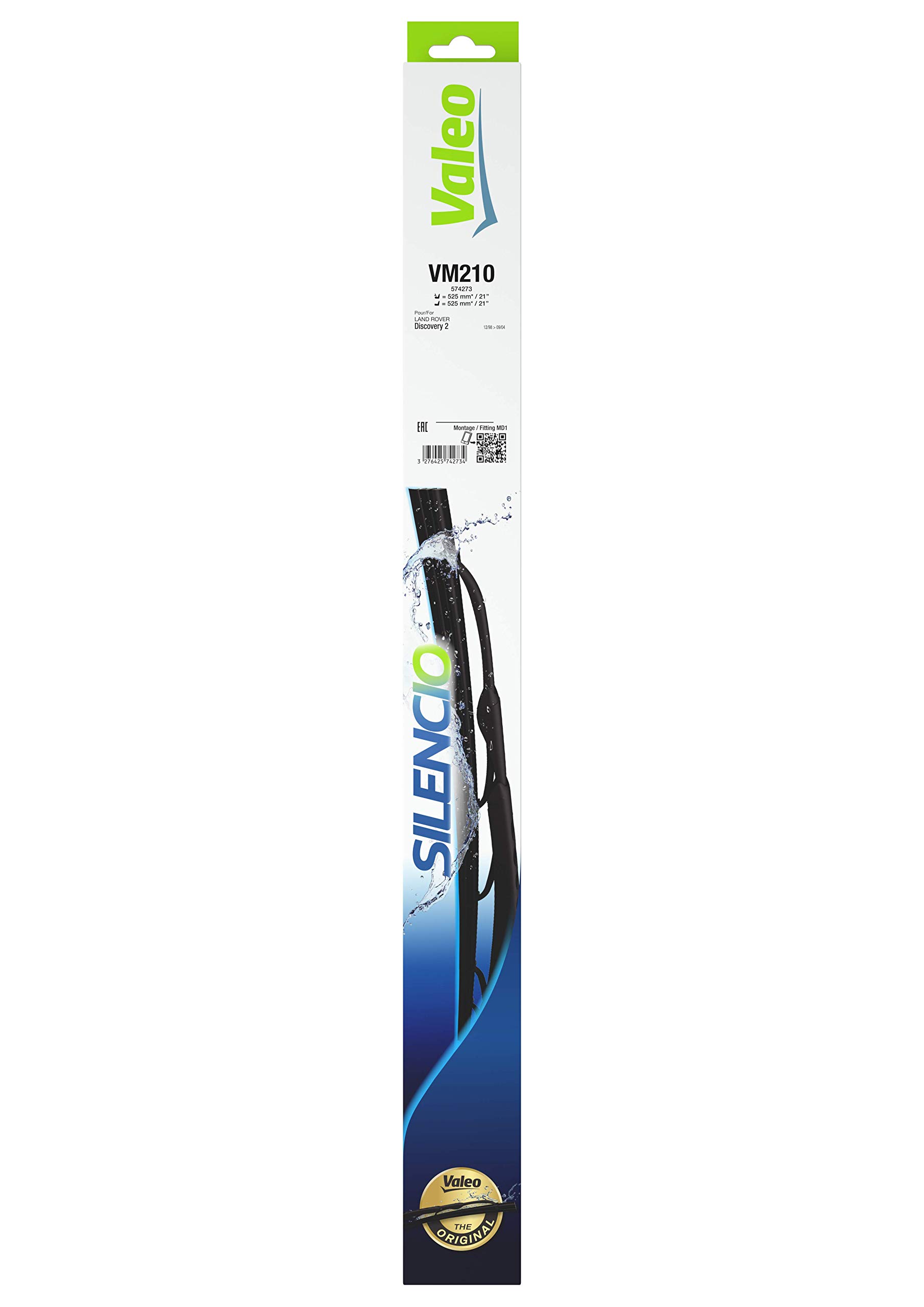 VALEO Silencio VM210 Tergicristallo Convenzionale – Kit Da 2 (525mm) Per Tutte Le Stagioni, Facile Da Installare - 3